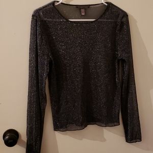 Victoria's Secret sheer Mesh glitter shirt